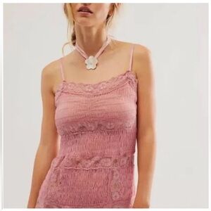 Free People Condesa Mini Slip Smoke Rose Dress